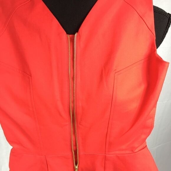 H & M red size 2 sheath with ruffle dress zipper - Picture 10 of 13